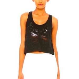 15. ALO Yoga Step Black Distressed Tank